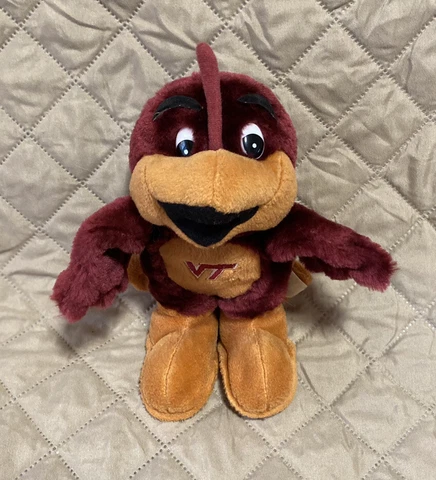 Vintage Virginia Tech VT Hokie Bird Plush Stuffed Animal Crossbars 8" Cover