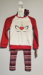 Forever Me Girls Top UNICORN/Leggings & Hair Scrunchie Size XS (4-5)  NEW - Picture 1 of 12