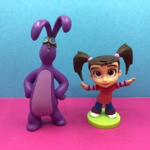 Rare Kate & Mim Mim Purple Rabbit Kids TV Show Cake Topper PVC Toy Figures Set - Picture 1 of 5
