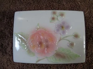 Vintage ceramic box container Pastel fleur Japan - Picture 1 of 3