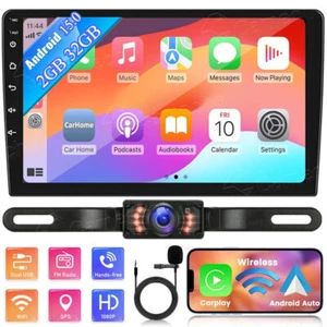 Android 15 Double Din 10.1" Car Stereo Apple CarPlay Auto Radio GPS Navi WiFi FM - Picture 1 of 12