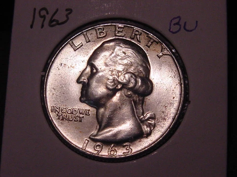1963 WASHINGTON QUARTER BU NICE FREE SHIPPING Cover