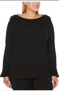 Sweater with Shoulder Lacing Detail Rafaella Women's Plus Size 2X - Picture 1 of 4