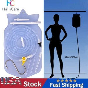 Kit de bolsa de enema 2L - desintoxicación café limpieza de colon bolsa de ducha enema silicona reutilizable - Imagen 1 de 21