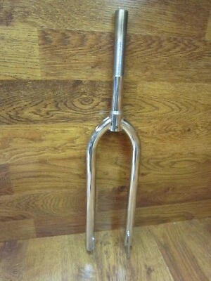 NOS 1" x 7 3/4" THREADED 26" BMX RIGID STEEL FORK - CHROME - Image 1 of 4