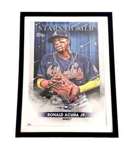 RARE OF /99 RONALD ACUNA JR 2022 TOPPS STARS OF MLB 10X14" POSTER #03/99 FRAMED - Picture 1 of 6