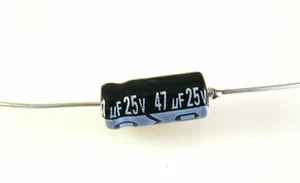 Forever Axial Electrolytic Capacitor 25v 47uf 85°C 10 Pieces OL0063 - Picture 1 of 3