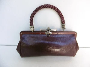 RARE PETIT SAC A MAIN EN CUIR POUR GRANDE POUPEE OU ENFANT L 18 cm - Imagen 1 de 8