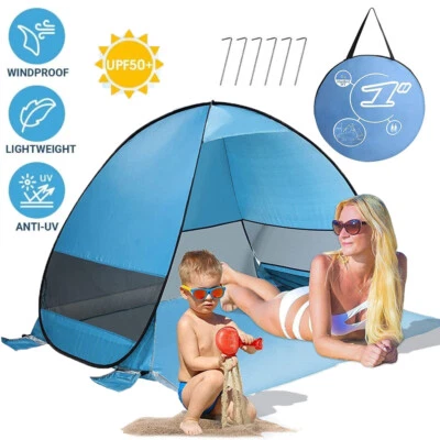 Tienda de playa portátil emergente parasol refugio exterior camping pesca toldo Foto 1 de 4