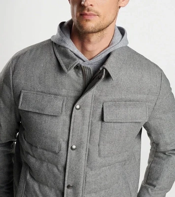 PETER MILLAR Crown Crafted Davos Wool Quilted Jacket Grey Men's 2XL MSRP$845.00 - Image 1 of 4