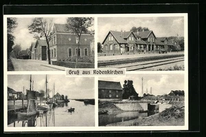Ansichtskarte Rodenkirchen, Ortsansichten mit Bahnhof  - Picture 1 of 2
