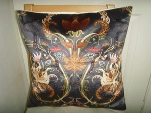 Made In DARK MULTI VELVET SNAKE DESIGN VELVET CUSHION COVER 16/18in PAD - Picture 1 of 2