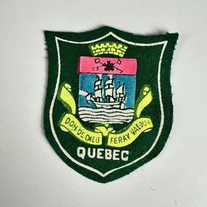 Vintage Quebec Kanada Stadt heraldisches Schild Wappen Wappen Flagge französischer Aufnäher - Bild 1 von 2