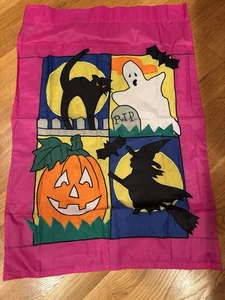 Jetmax Halloween bestickte doppelseitige Hof Haus Flagge 28"x40" drinnen/draußen - Bild 1 von 6