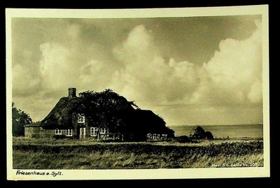 Sylt, Friesenhaus, O-Foto-AK, gelaufen 1938 ab Westerland - Bild 1 von 2