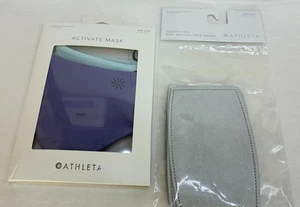 ATHLETA Activate Face Mask  Womens One Size 2 Pack masks Blue Purple & Inserts - Picture 1 of 12