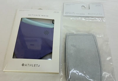 ATHLETA Activate Face Mask  Womens One Size 2 Pack masks Blue Purple & Inserts - Image 1 of 4