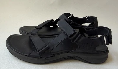 Sandalias de rendimiento Merrell para mujer de cuero negro con tiras talla 10 Foto 1 de 4