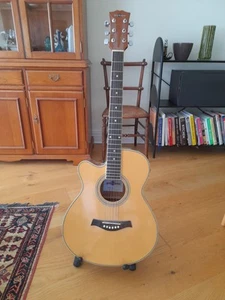 Gear4music Left Handed Electro Acoustic Guitar Single Cutaway - Picture 1 of 4