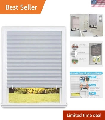 Paquete de 6 papeles plisados gris sombra oscurecedor habitación sin herramientas fácil instalación Foto 1 de 4