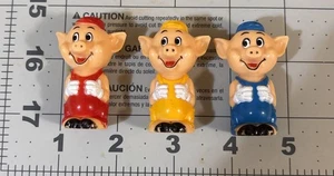 VTG Walt Disney Figurines 3 Little Pigs Train Set Replacement Pencil Toppers Lot - Picture 1 of 7