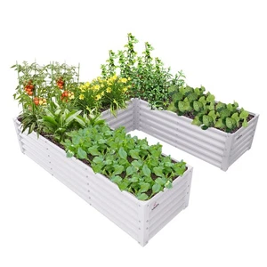 U-Shaped Galvanized Raised Garden Beds Outdoor,6x6x1.5ft Large Metal Planter ... - Picture 1 of 6