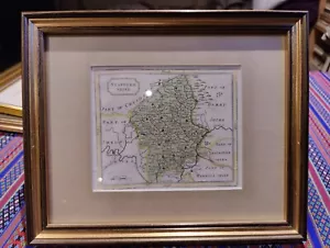 Mapa antiguo original de 1787 Staffordshire John Seller original enmarcado a mano en color - Imagen 1 de 10