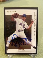 AL LEITER 2001 FLEER PREMIUM STAR  #158 NEW YORK METS Signed Autographed Card