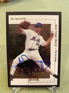 AL LEITER 2001 FLEER PREMIUM STAR  #158 NEW YORK METS Signed Autographed Card