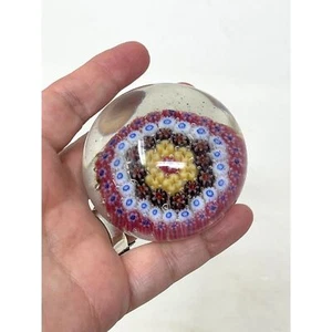 Pisapapeles colorido vidrio artístico Millefiori apretado complejo vintage Baccarat 2,25" - Imagen 1 de 12