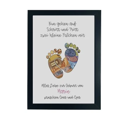 Geschenk Taufe Geburt Babyparty Mädchen personalisiertes Geldgeschenk - Bild 1 von 4