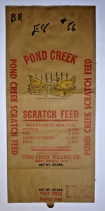 X LARGE Vintage Paper Sack Bag - SCRATCH FEED, POND CREEK MILLING, LOUDON TN 01 - Picture 1 of 1