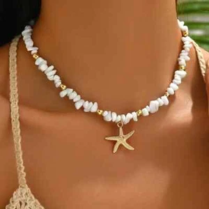 Collana girocollo con perline conchiglia da donna con ciondolo conchiglia stile spiaggia - Foto 1 di 16