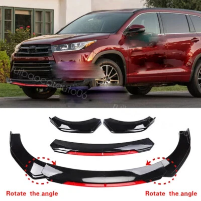Front Bumper Chin Lip Splitter Spoiler Body Kit For Toyota Highlander LE XSE - Image 1 of 4