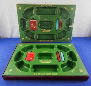 Vintage 1968 Cadaco Tripoley Tray w/ Original Cards and Chips. Complete - Picture 1 of 3