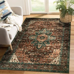 Ultra-Thin Washable Vintage Area Rug Living Room Non-Shed Non Slip Kitchen 4x6 - Picture 1 of 8