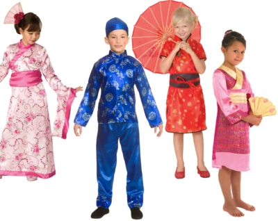 Disfraz Año Nuevo Chino Niñas Asiático Oriental Vestido Elegante Niños Conjunto Foto 1 de 4