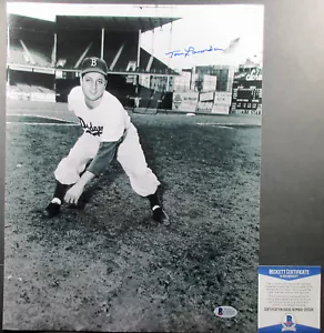 DODGER GREAT!!! Tommy Lasorda Signed BROOKLYN DODGERS 11x14 Photo BAS - Picture 1 of 2