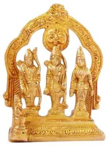 Brass Ram Darbar Murti Rama Sita Lakshman Hanuman Statue Hindu Puja Idol 5 Inch - Picture 1 of 4