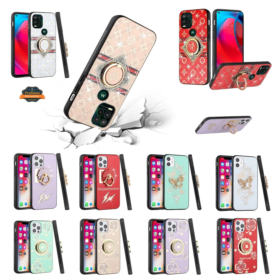 For iPhone 8 Plus/7 Plus/6 6S Plus 3D Diamond Bling Ornament Hybrid Case Cover - Image 1 of 4