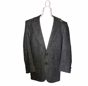 STEWART COUNTY Gray 100% Wool Twill Blazer 2 Button Sport Coat Elbow Patch 37S - Picture 1 of 10