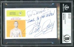 BOB COUSY Signed Index Card Beckett BAS Certified Authentic Signature Celtics - Picture 1 of 2