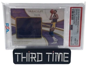 2018-19 Immaculate MAGIC JOHNSON Patch /49 GAME WORN LAKERS PSA 8 HOF - Picture 1 of 3