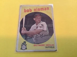 1959 # 375 BOB NIEMAN BALTIMORE ORIOLES BASEBALL CARD - Picture 1 of 2