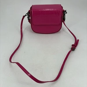 Zara Pink Purse Crocodile Print Silver Hardware Mini Bag Crossbody - Picture 1 of 14