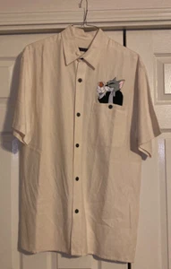 RARE Saxony Tom And Jerry Embroidered Silk Men’s  Med Shirt Tom & Jerry Cartoon - Picture 1 of 9