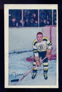 1952-53 PARKHURST HOCKEY #73 Jerry Toppazzini Rookie EX+ BOSTON BRUINS RC Card