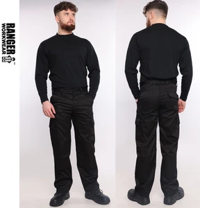 Mens Plain Cargo Combat Work Trousers Size 30 to 40 - RANGER WORKWEAR PANTS
