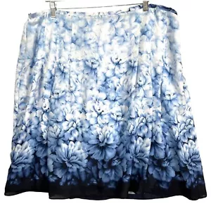 Emma James Liz Claiborne Blue Flowy Flower Skirt Size 22W - Picture 1 of 13