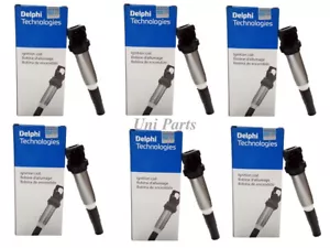 12137550012 Genuine Delphi Ignition Coils Metal x 6 for BMW 128i 328i 740i 750i - Picture 1 of 7